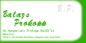balazs prokopp business card